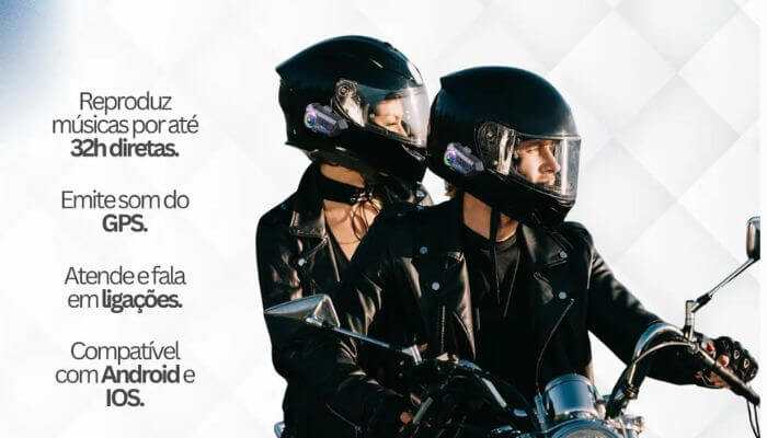 Kit completo do fone de ouvido para capacete bluetooth VIANOVA com cabos, adesivos e manual do usuário.