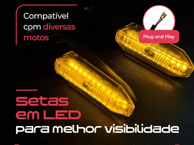 Instalação simples do Kit 4 Piscas Twister Titan em moto Honda Titan, com encaixe perfeito e sistema plug and play.