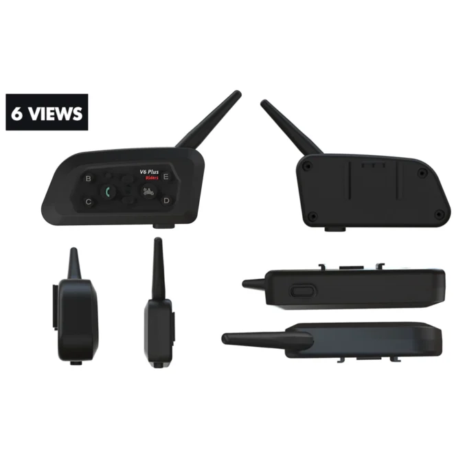 Kit duplo de intercomunicadores V6 Plus para comunicação entre piloto e garupa em viagens de moto.